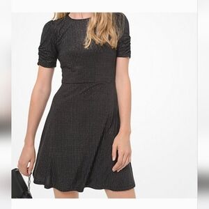 Michael Kors Black Mini Dress with White Dots